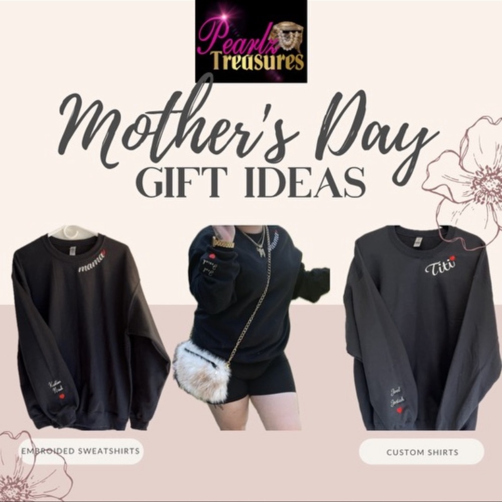 Custom embroidered Mama sweatshirt with kid name’s.Great gift for Mother’s Day.